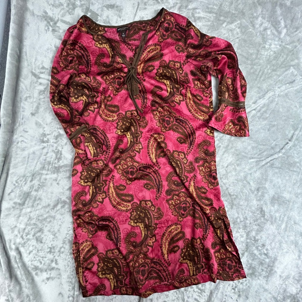 Dana Buchman Intimates Sleep Shirt Women S Pink Paisley Lounge Nightgown
